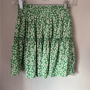Princess Polly Green Floral Mini Skirt